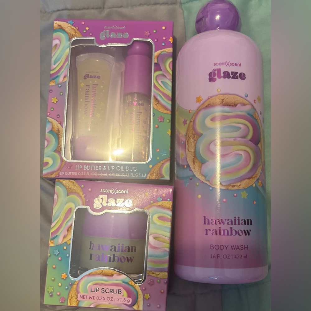 Glaze Hawaiian Rainbow Body Wash and Lip Care Set - Purple